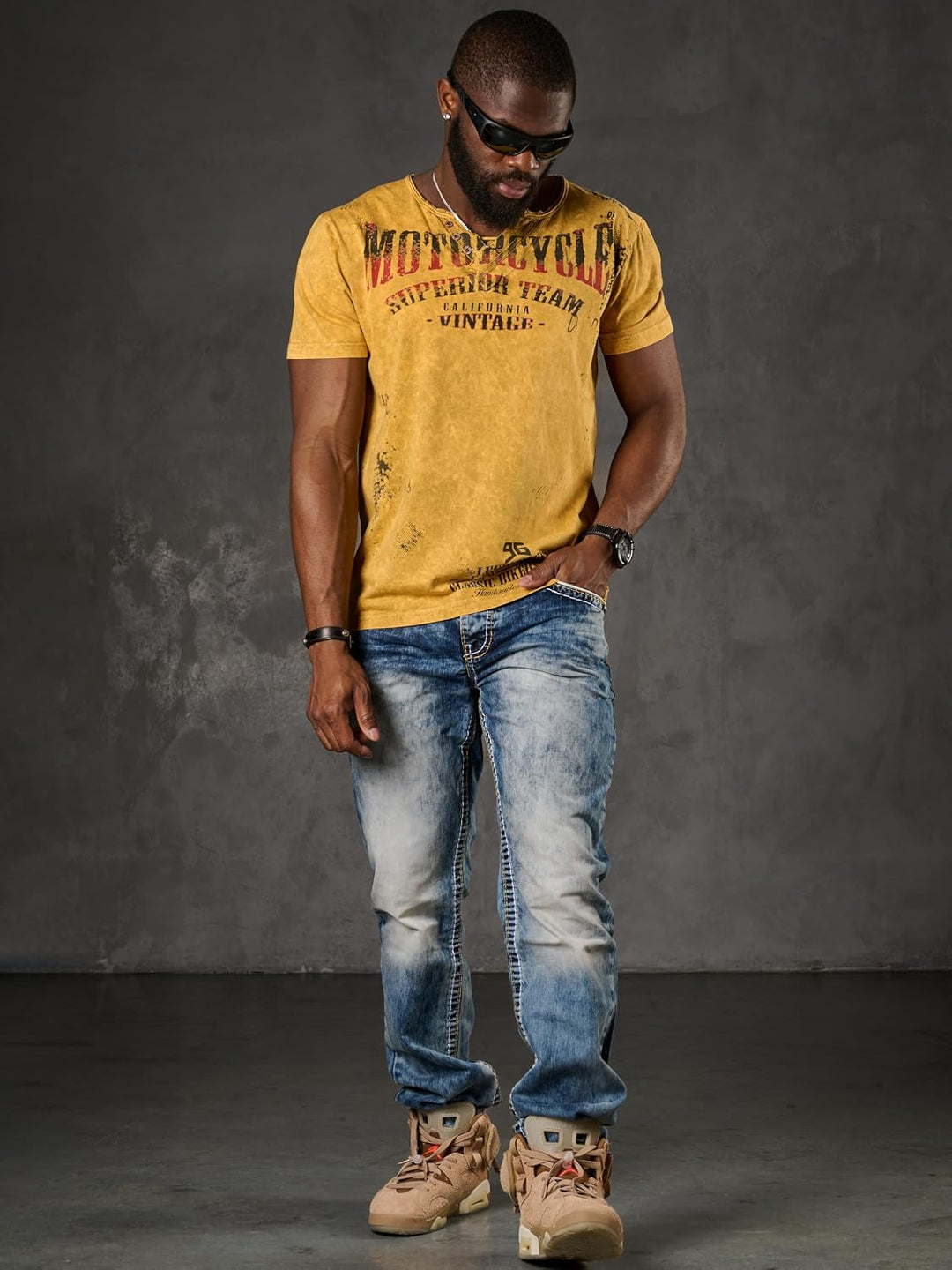 Cipo &amp; Baxx Herren Jeans Hose Used Look Röhrenjeans Straight Fit Kontrastnähte Denim 28W / 30L Cd148