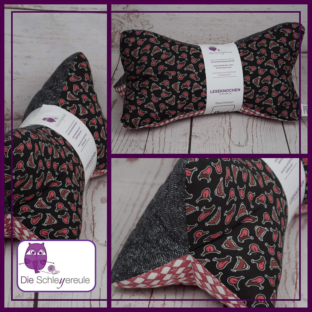 Leseknochen Ausgefallen Nackenkissen Handmade in D, waschbar (Keep Smiling), Keep Smiling