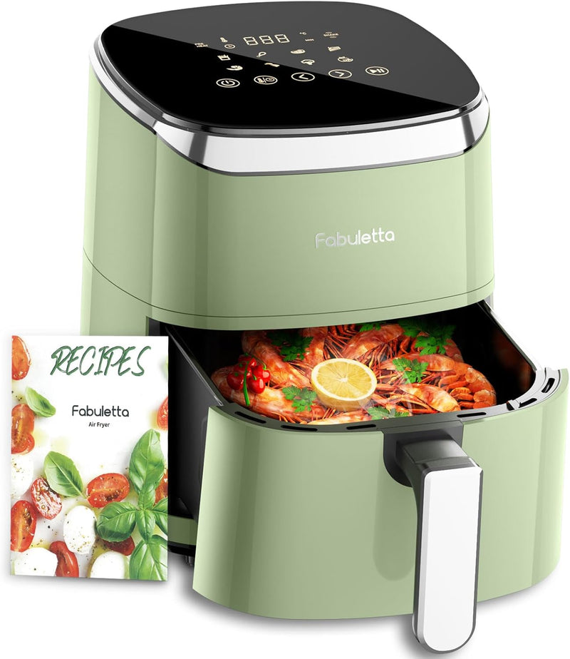 Fabuletta Heissluftfritteuse 4L, 9-in-1 Air Fryer, Max 230℃ Heissluft Fritteusen, Digitalem LED-Touc