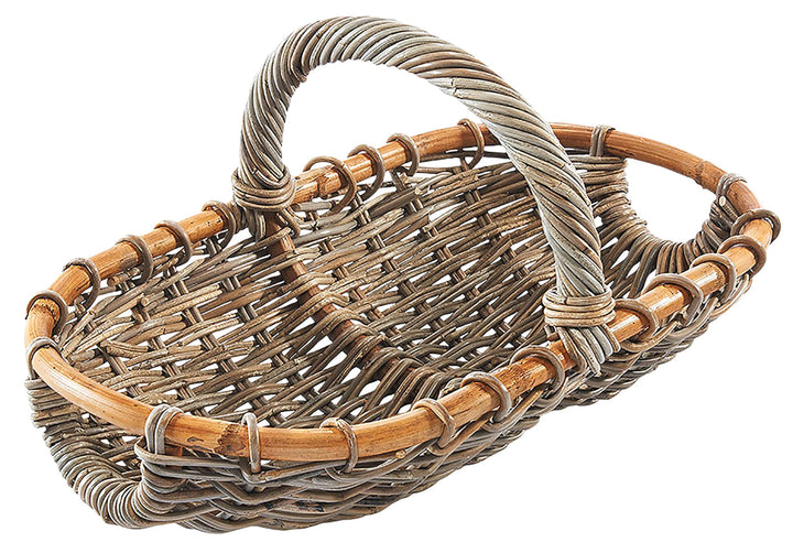 Kobolo Erntekorb Rattankorb Henkelkorb Korb - geflochtenes Rattan - kubu grey