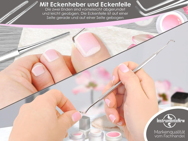 Fusspflege-Set Profi Nagelzangen Set Allrounder für normale und eingewachsene Nägel mit Nagelzange K