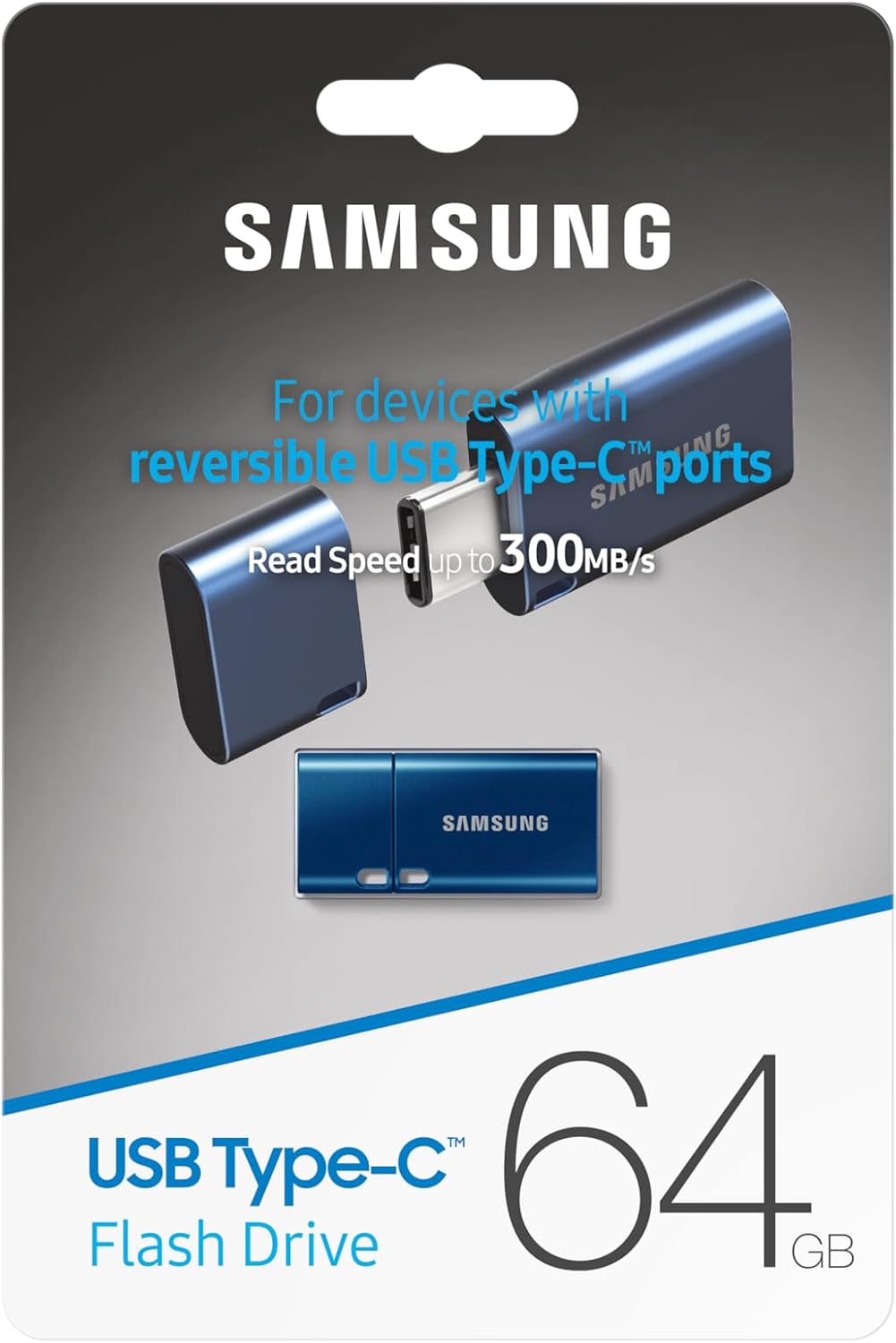 Samsung USB-Stick, USB-C, 64 GB, 300 MB/s Lesen, 30 MB/s Schreiben, USB 3.1 Flash Drive für Notebook