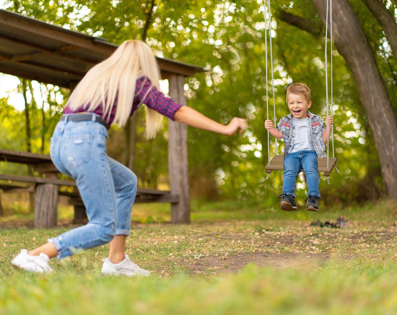 Holz Babyschaukel Kinderschaukel Holz Babywippe Zimmerschaukel Stoff Babysitz Baby Schaukel zum Aufh