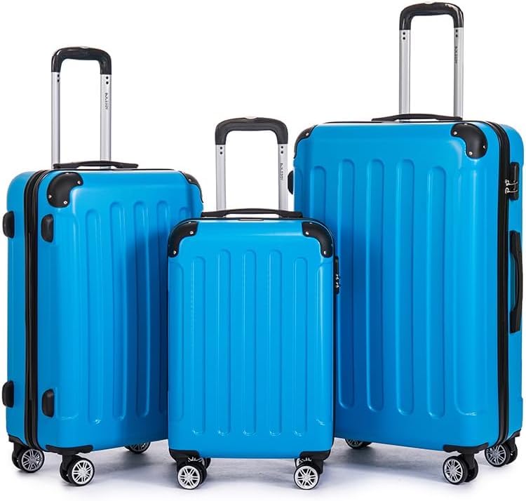 3tlg Kofferset, Trolley Koffer Reisekofferset, (55/66/76CM), Handgepäck Koffer, 360°drehbare Hartsch
