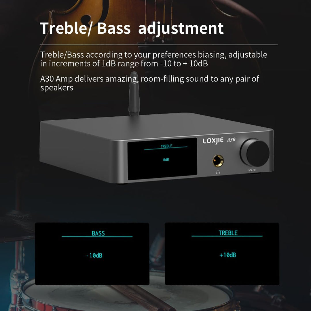 LOXJIE A30 Desktop Stereo HiFi Audio Leistungsverstärker-Kopfhörer-Verstärker,MA12070 Chip Class D A