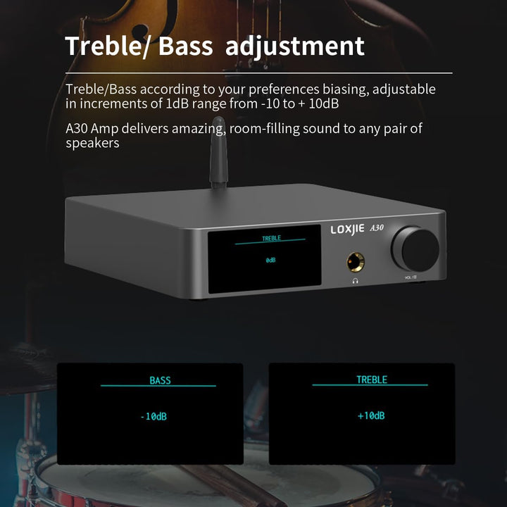 LOXJIE A30 Desktop Stereo HiFi Audio Leistungsverstärker-Kopfhörer-Verstärker,MA12070 Chip Class D A