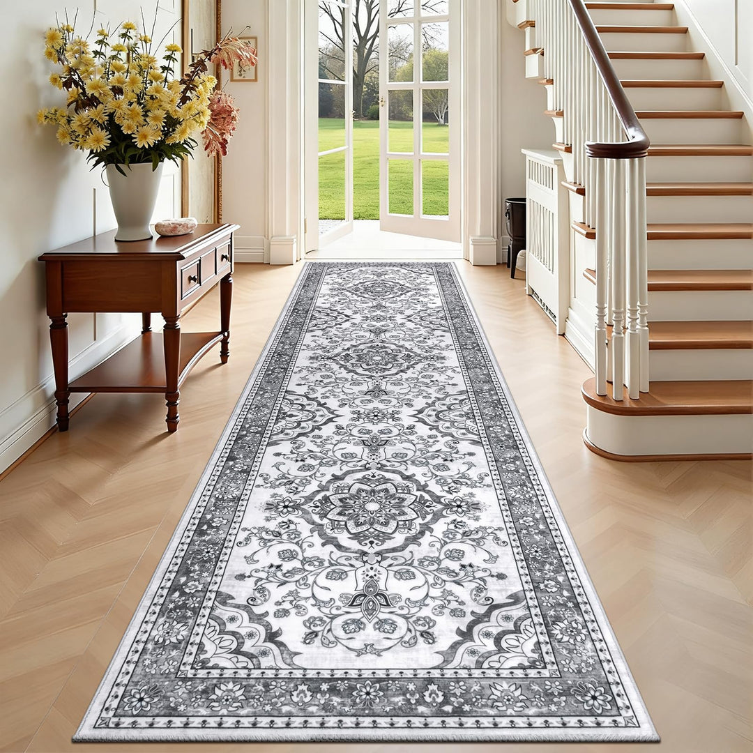 Enyhom Teppich Läufer für Küche, 60 x 240 cm Hochwertig rutschfest Läufer Flur Traditioneller Langer