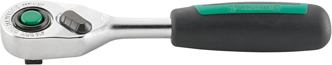 STAHLWILLE 415QR N l 1/4“ Feinzahn-Ratsche l QR Sicherheitsverriegelung l Länge 117 mm, ergonomische