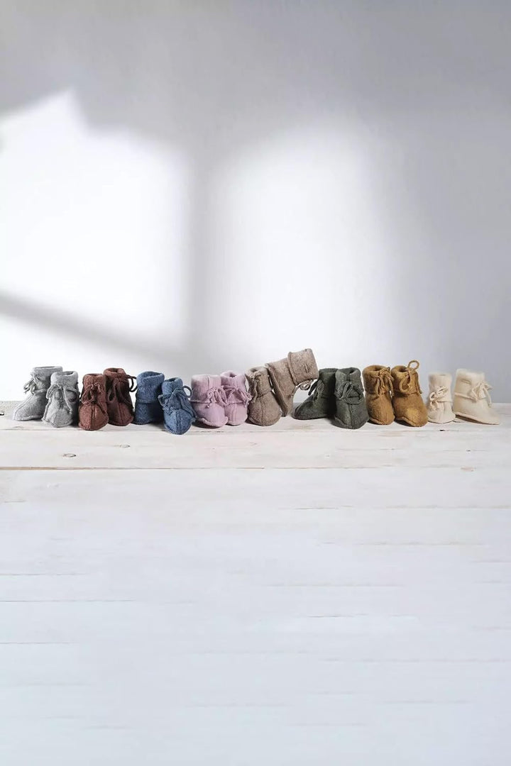 Engel Natur Baby Schühchen mit Bändel aus Wollfleece 0-3 Monate Sand Melange, 0-3 Monate Sand Melang