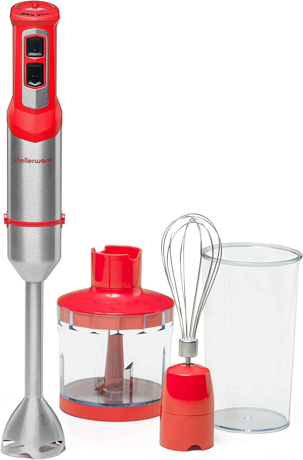 Mellerware - Handmixer Spiro! | 1000W Elektrohacker | Edelstahl | Einstellbare Geschwindigkeit | LED