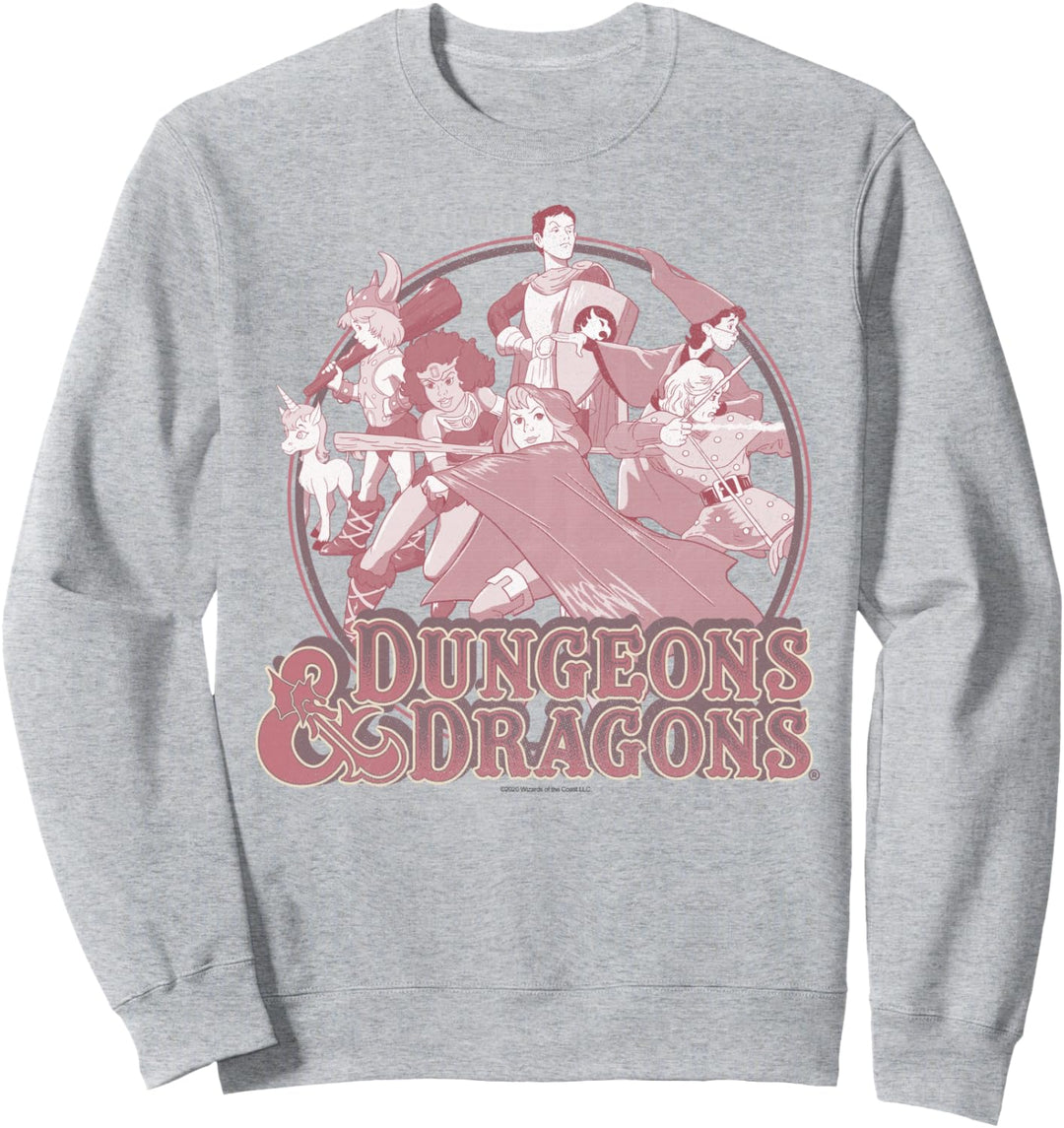 Dungeons &amp; Dragons Pink Group Shot Badge Sweatshirt