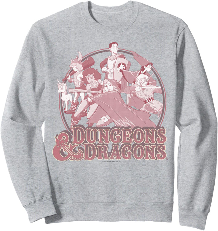 Dungeons &amp; Dragons Pink Group Shot Badge Sweatshirt