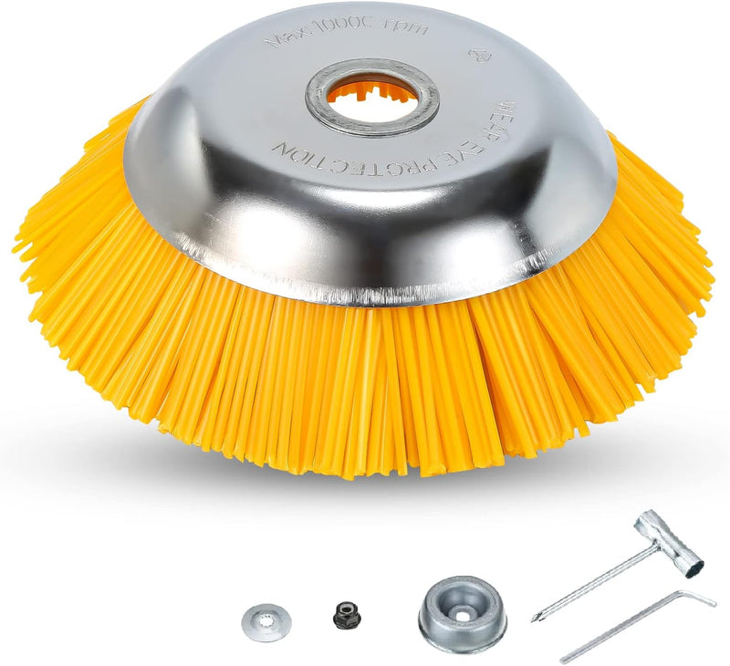 Vigevee Unkrautbürste 200 x 25.4 mm Weed Brush Round Brush, Professional Brush Cutter Wild Herb Brus