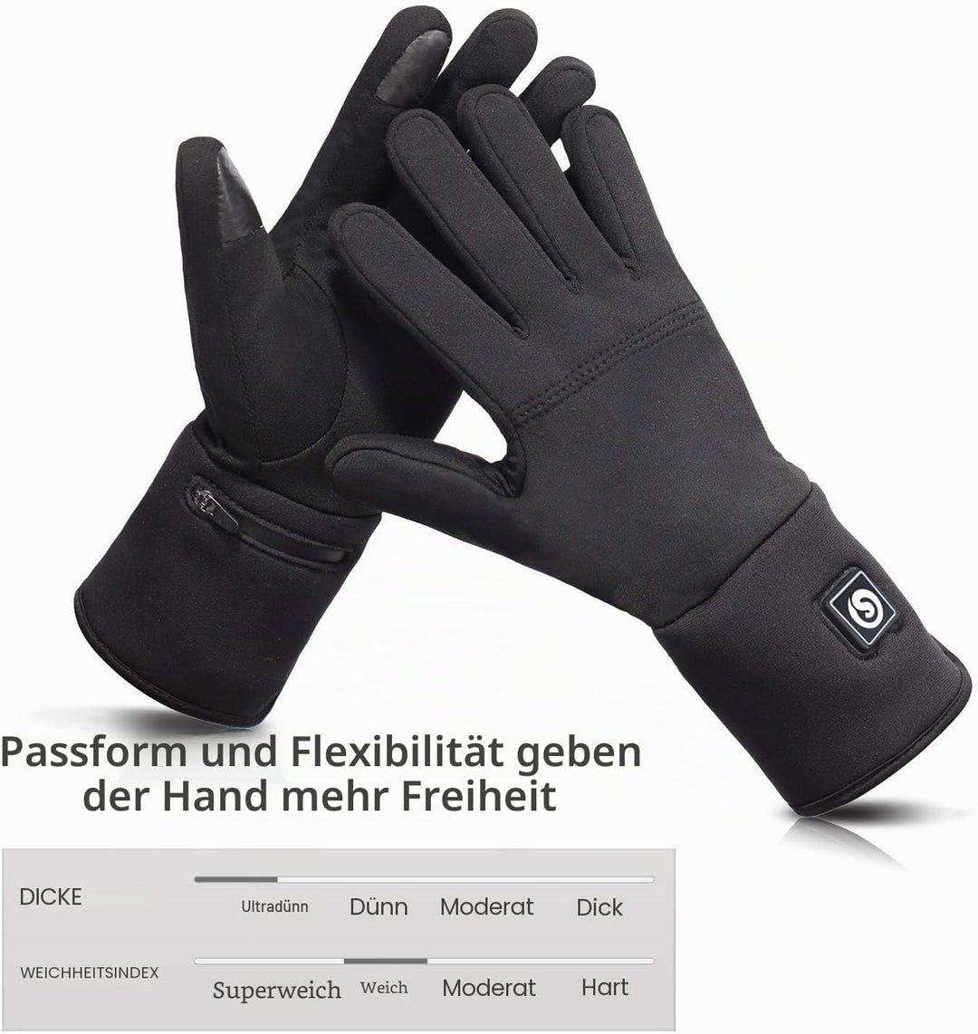 elektrische beheizte Handschuhe für Herren Damen，wiederaufladbar beheizbare Winter Handschuhe für Ou