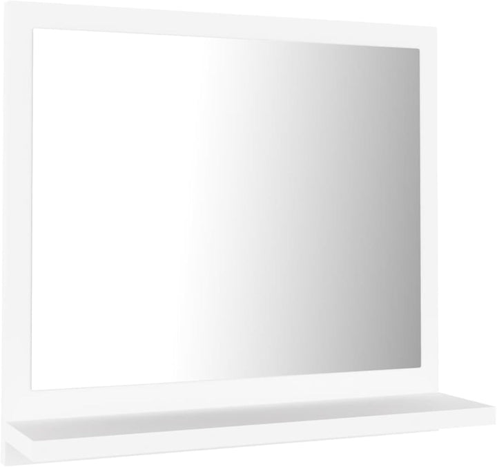 Gecheer Badspiegel mit Ablage, Wandspiegel, Badezimmerspiegel, Holzwerkstoff Weiss 40x10,5x37 cm