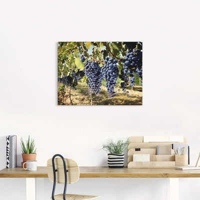 ARTland Leinwandbilder Wandbild Bild auf Leinwand 60x45 cm Natur Landschaft Toskana Weintrauben Früc