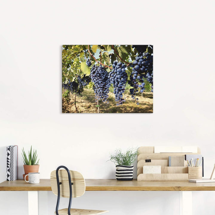 ARTland Leinwandbilder Wandbild Bild auf Leinwand 60x45 cm Natur Landschaft Toskana Weintrauben Früc