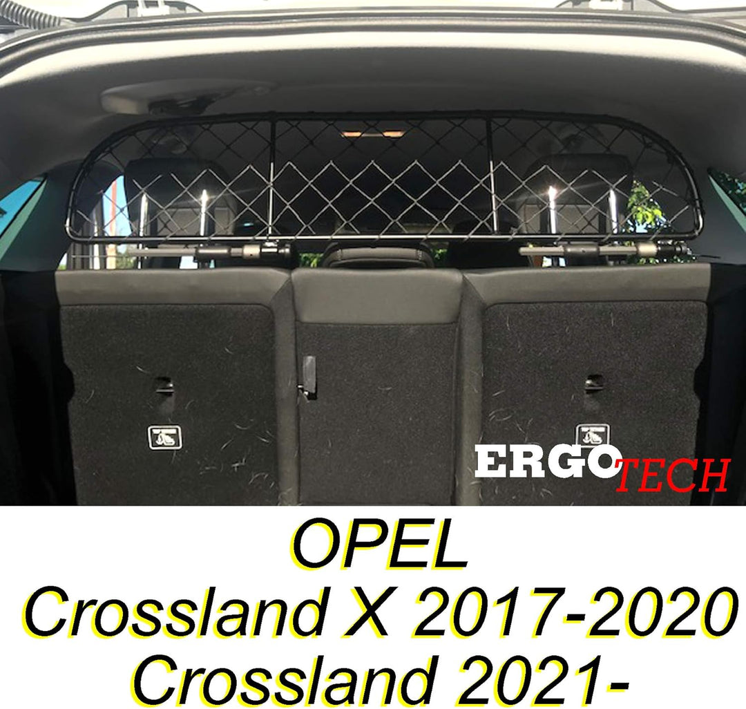 ERGOTECH Trennnetz Trenngitter kompatibel mit OPEL Crossland X (2017-2020) & Crossland (ab BJ 2021),