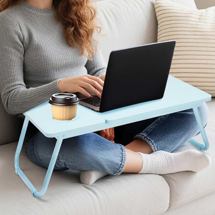 Klappbarer Laptoptisch Höhenverstellbar Lapdesk Notebooktisch mit Neigung Getränkehalter Laptop Tisc