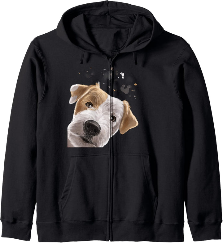 Neugieriger Parson Russell Terrier Hund Kapuzenjacke