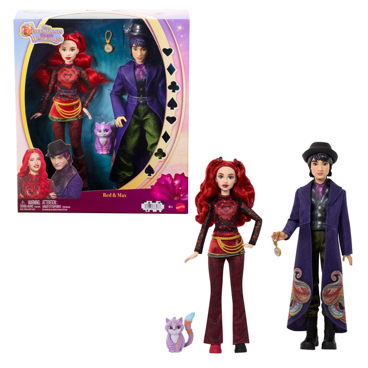 Mattel Disney „Descendants: Wicked Wonderland“ Modepuppen 2er-Pack, Red und Max mit vom Film inspiri