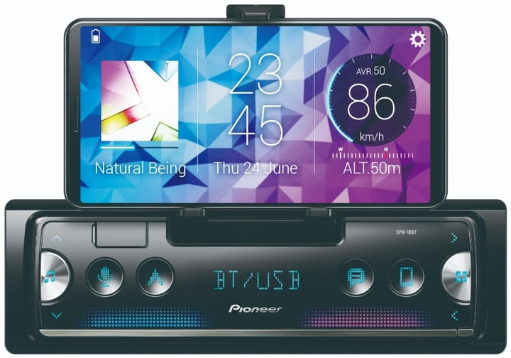 Pioneer SPH-10BT - Auto Media-Receiver (Schwarz, Silber, 1 DIN, 200 W, 4.0 Kanäle, 50 W, Android,