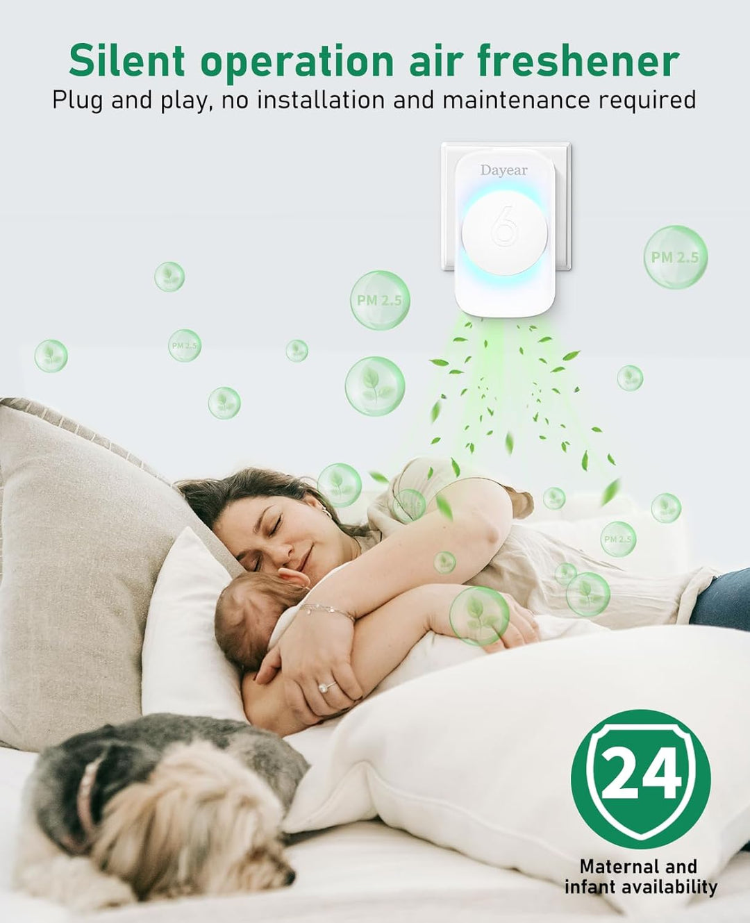 Luftreiniger, Air Purifier IonizerGenerator, Dayear Plug in Negativ Ionen Luftreiniger für Büro, Zim
