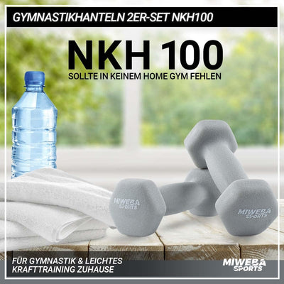 Miweba Sports Neopren Hantelset NKH100 | 𝐏𝐫𝐨𝐟𝐢 Hanteln - 0.5-10.0 Kg - Hexagon Hanteln Set - Kurzhan