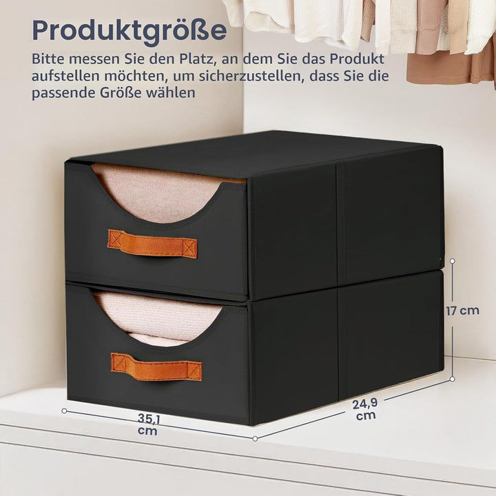 DIMJ Schubladen Ordnungssystem Schubladenboxen - 4 Stück Aufbewahrungsbox Faltboxen Organizer Schubl