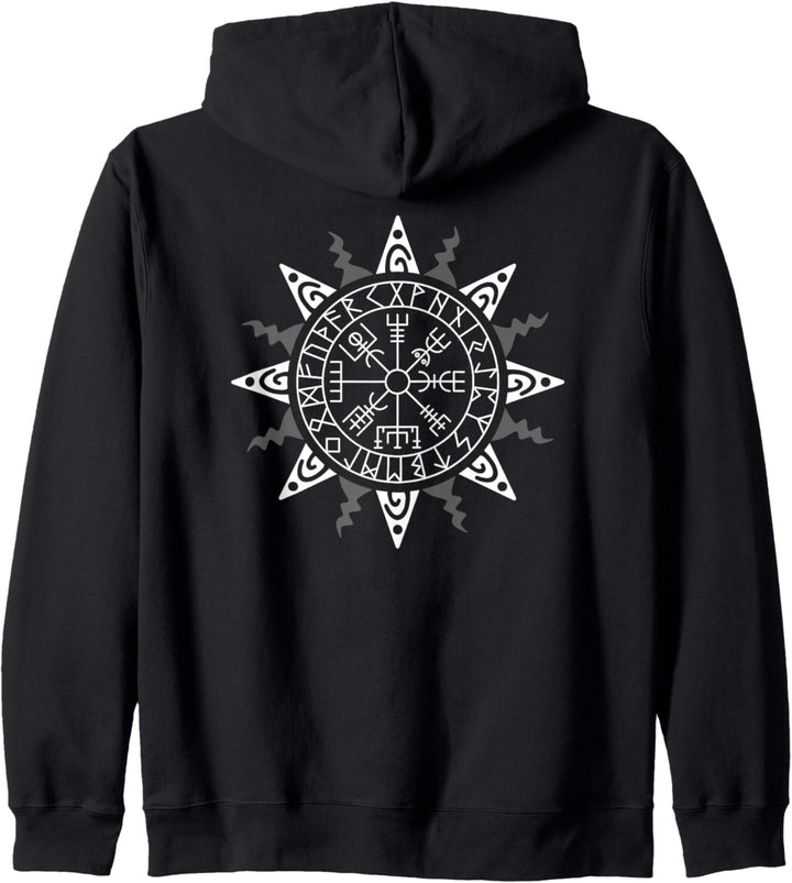 Wikinger Magischer isländischer Wegweiser Vegvisir (on back) Kapuzenjacke