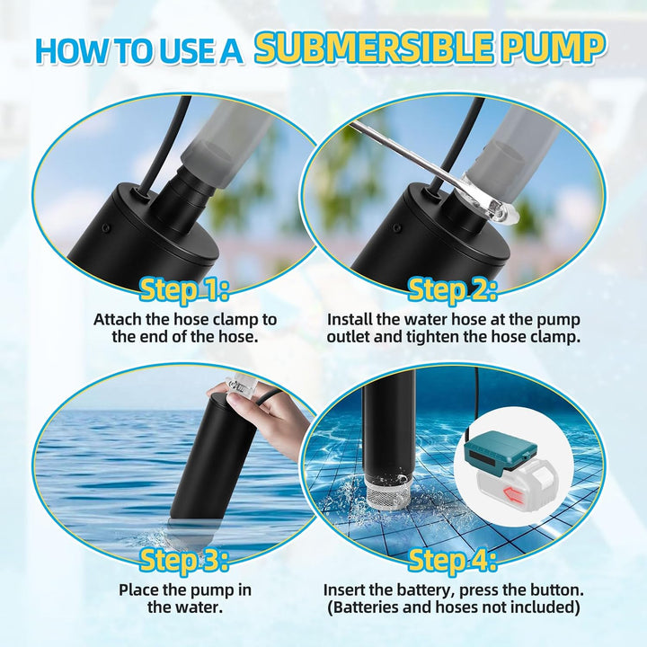 Kabellose Tauchpumpe, kompatibel mit Makita 18V Akku, Mini-Wasser-Öl-Pumpenadapter, Dieselöl-Wasser-