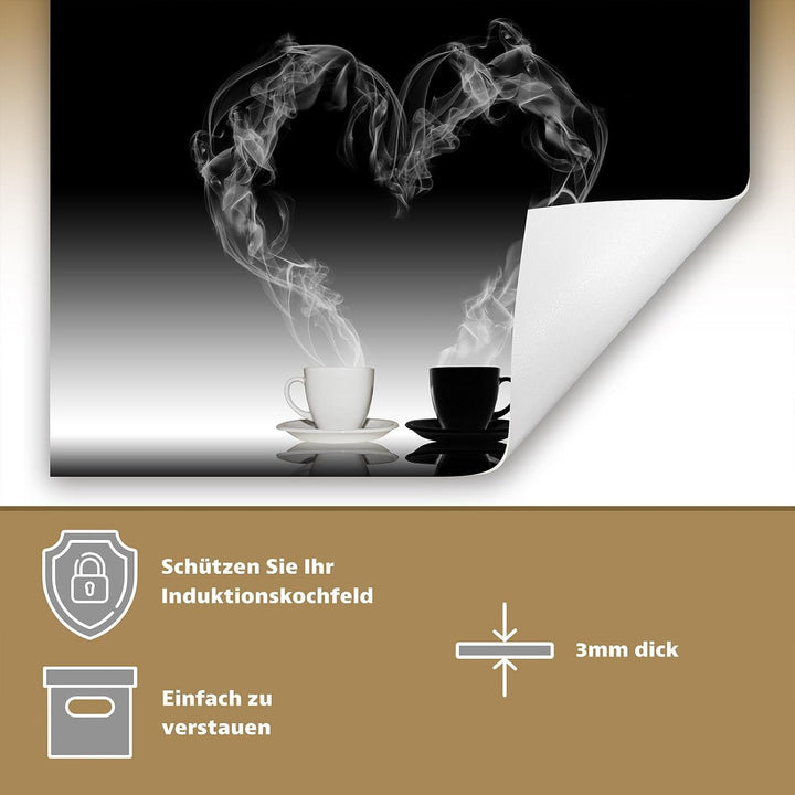 SMTDeco Herdabdeckplatte Ceranfeld abdeckung Aufrollbare Matte für Induktion Einteilig 80x52 cm Kaff