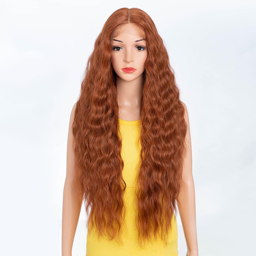 DÉBUT Lace Front Perücke 75 cm Wasserwelle Super lange Perücke 5% Brasilianisches Reines Echthaar un