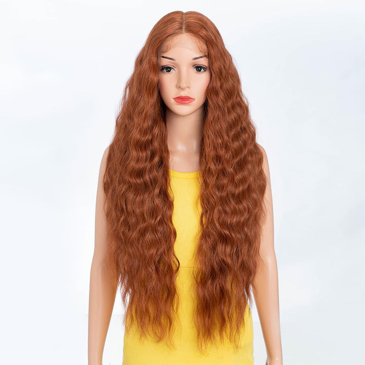 DÉBUT Lace Front Perücke 75 cm Wasserwelle Super lange Perücke 5% Brasilianisches Reines Echthaar un