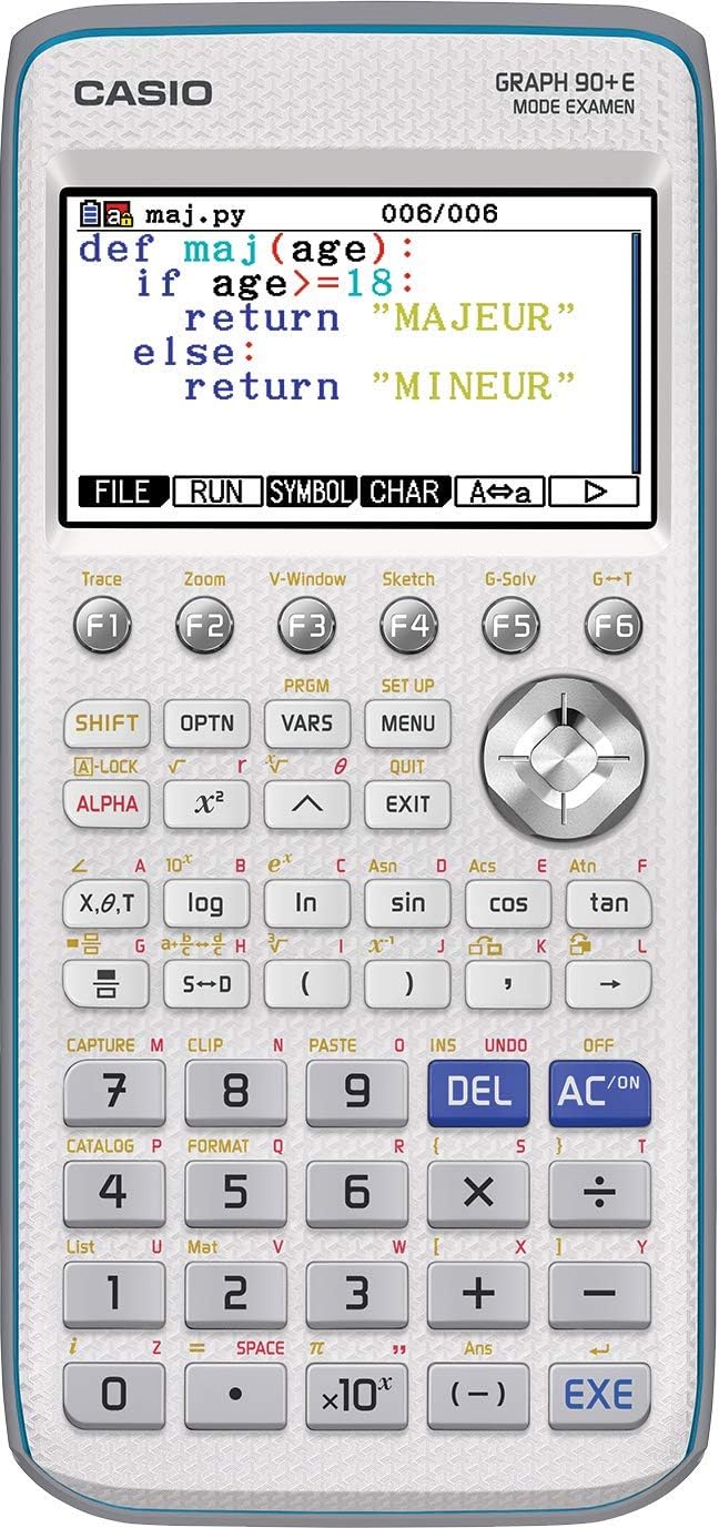 Casio 4549526600838 Calculatrice graphique Graph 90+E, mode examen, Graph 90+E