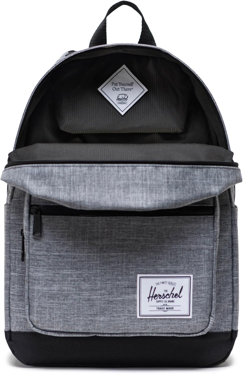 Herschel Rucksack Freizeitrucksack mit Laptopfach Pop Quiz Backpack 25 L Raven Crosshatch grau Stand