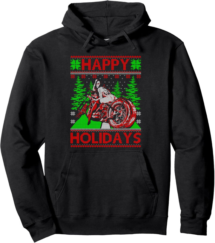 Hässliches Weihnachtsmotorradgeschenk für Bikerurlaub Pullover Hoodie