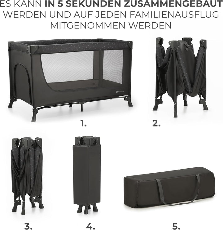 Kinderkraft Kinderreisebett Joy Light, Babybetten, Kinderbett, Reisebett, Praktisch, Modernes Design