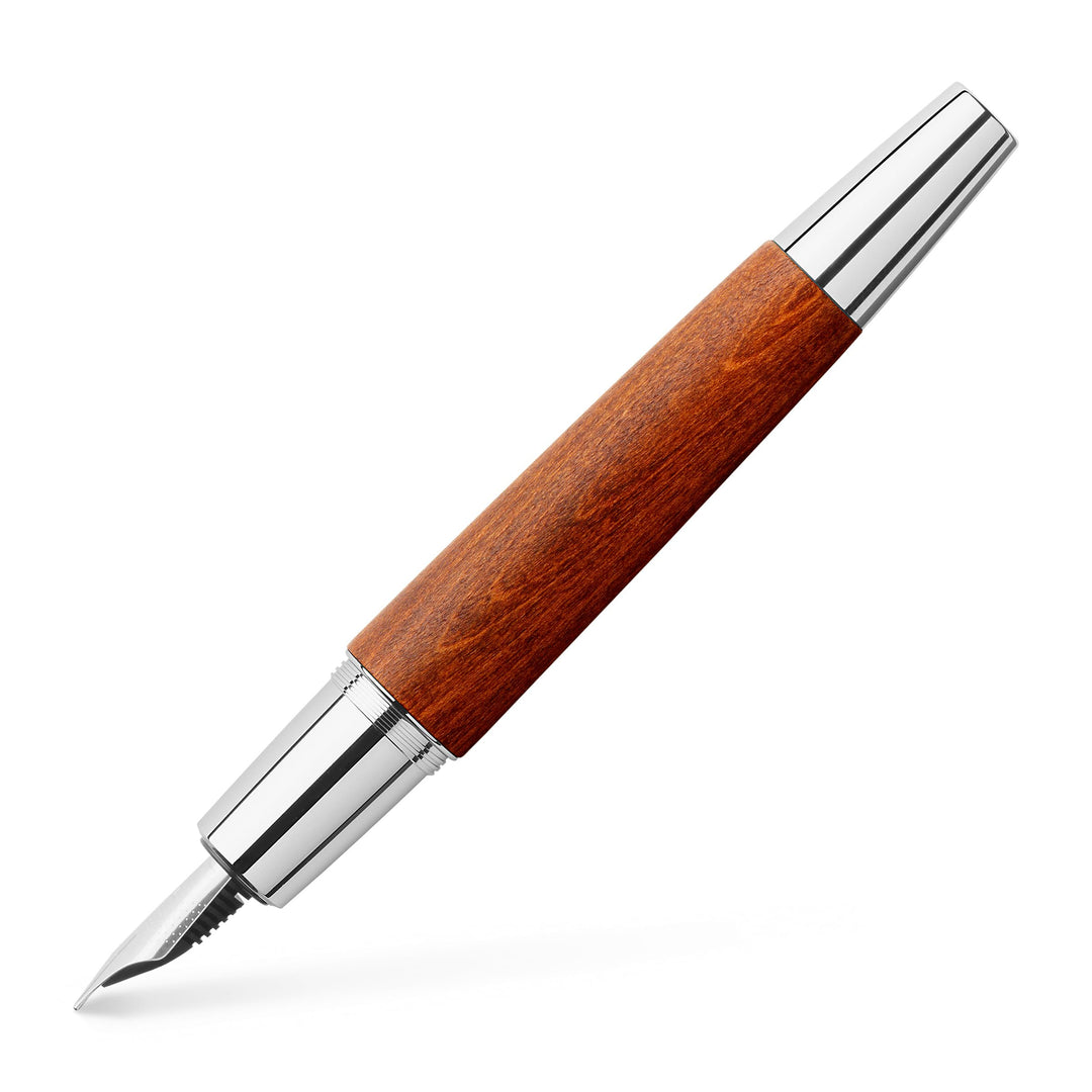 Faber-Castell 148201 - Füllfederhalter e-motion Holz / Chrom, Feder: F, inklusive Geschenkverpackung