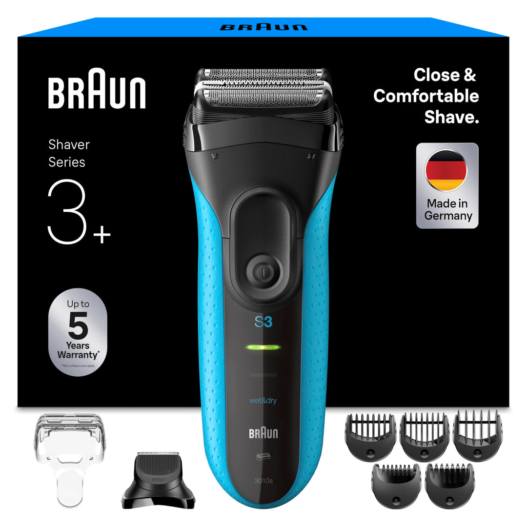 Braun Series 3+ Rasierer Herren Elektrisch, Elektrorasierer mit 3 Flexiblen Klingen, Rasierapparat M