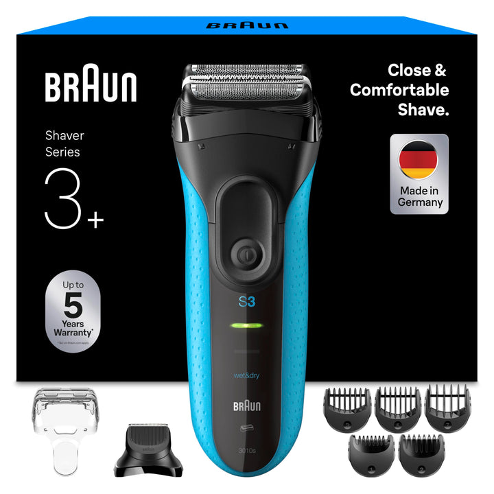Braun Series 3+ Rasierer Herren Elektrisch, Elektrorasierer mit 3 Flexiblen Klingen, Rasierapparat M
