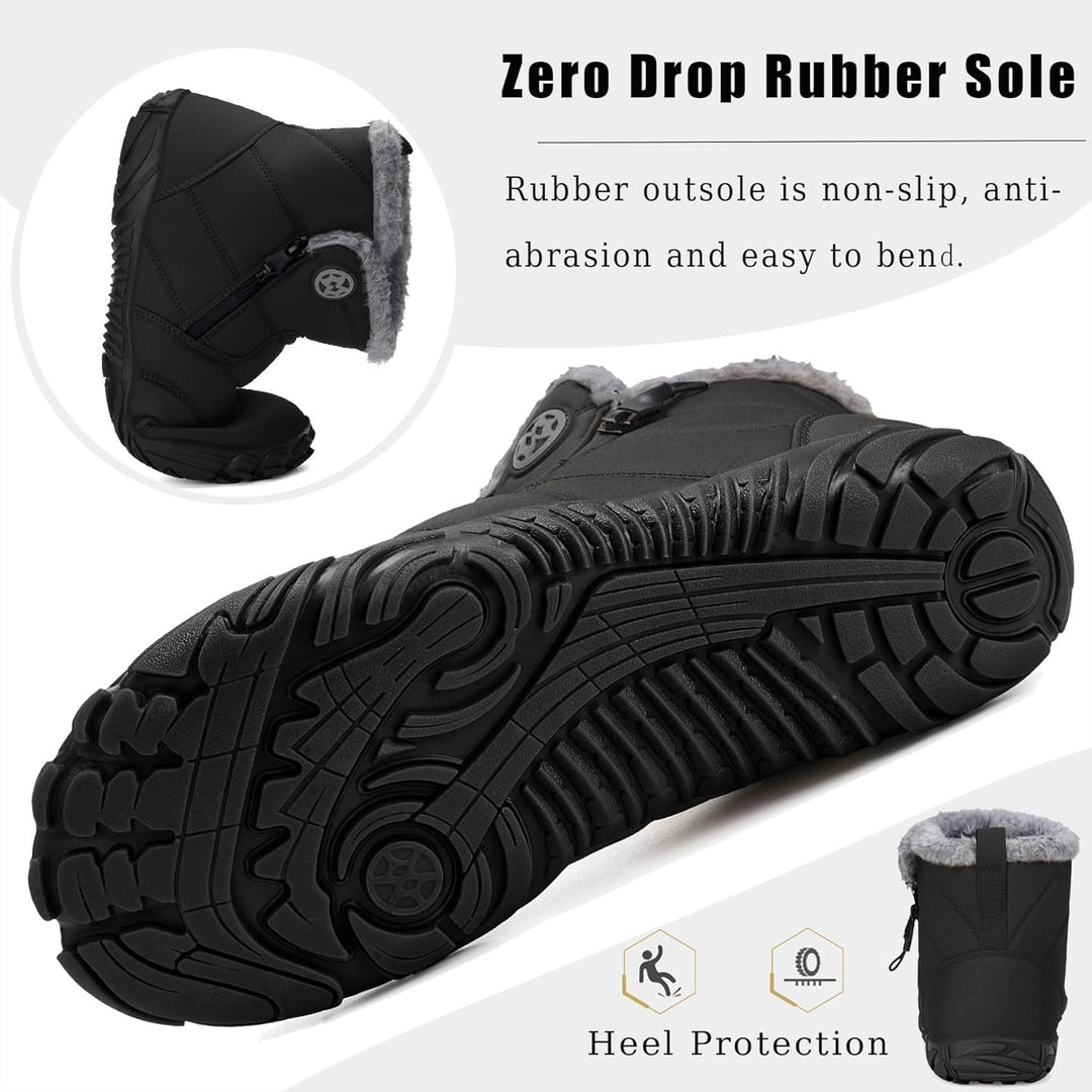 Sisttke Barfussschuhe Herren Gefüttert Winterschuhe Damen Warm Winterstiefel Winter rutschfeste Brei