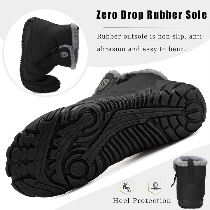 Sisttke Barfussschuhe Herren Gefüttert Winterschuhe Damen Warm Winterstiefel Winter rutschfeste Brei