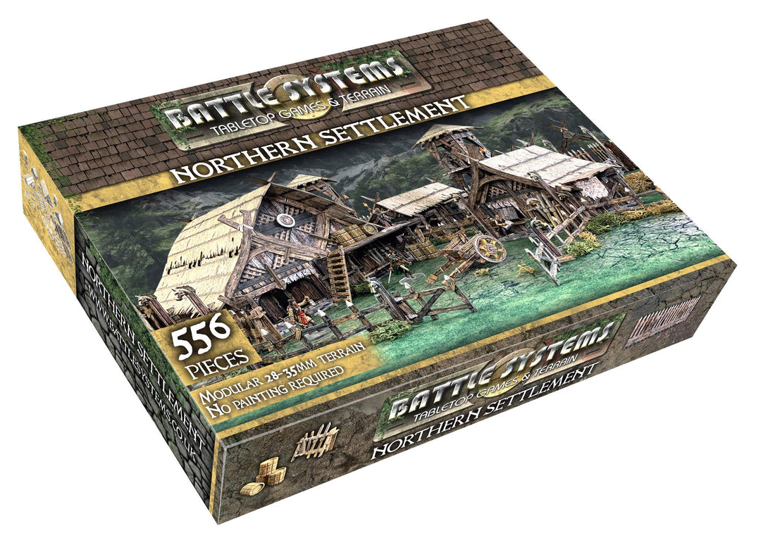 Fantasy Battle Systems Wargames Terrain - Northern Settlement - Multi Level Tabletop War Game Board
