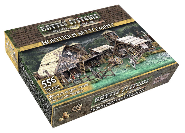 Fantasy Battle Systems Wargames Terrain - Northern Settlement - Multi Level Tabletop War Game Board