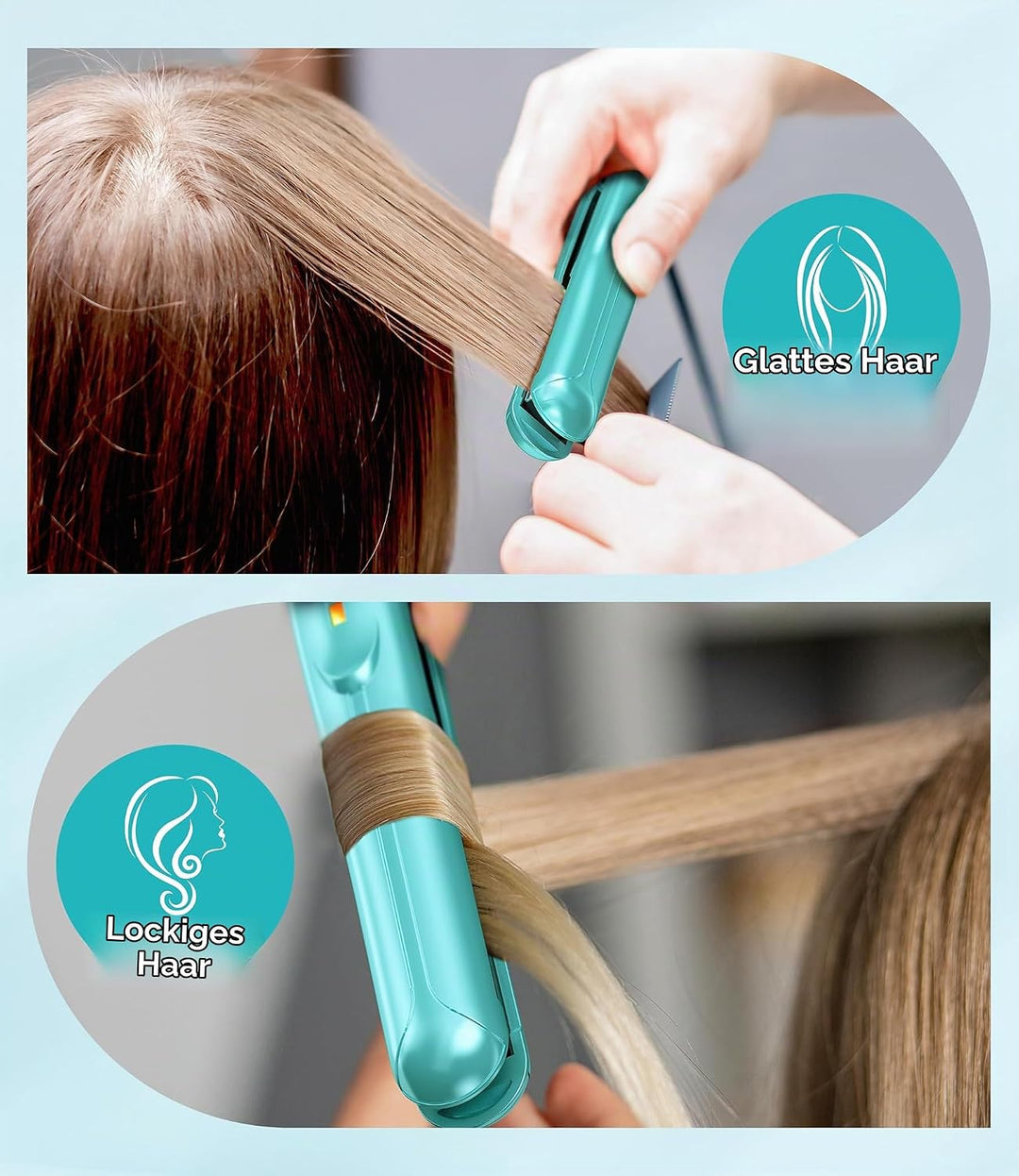 Terviiix Mini-Haarglätter, Keramik-Mini-Glätteisen für kurzes Haar/Locken, Pony, leicht und tragbar,