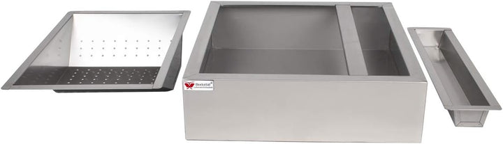 Beeketal 'BPAS-2' Profi Gastro Pommes Abtropfschale aus Edelstahl 3-teilig (Frittierseiher Grundgest