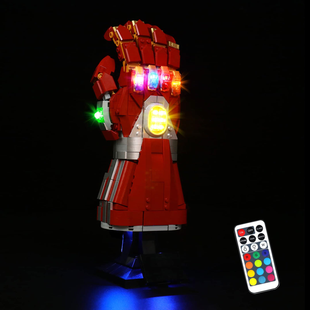 Led Licht Set für Lego Nano Handschuh Bausatz zum Sammeln, RGB-Fernbedienung Led Beleuchtungs Set fü
