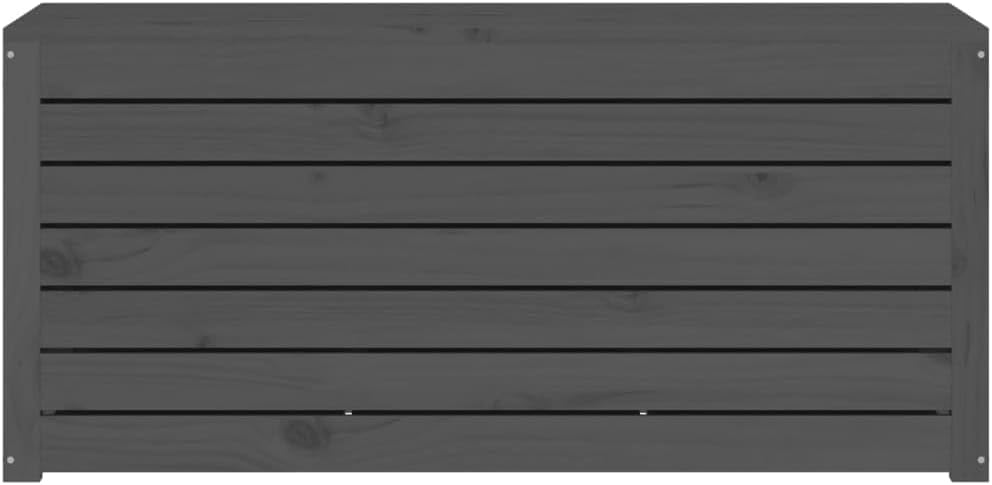 vidaXL Gartenbox Grau 101x50,5x46,5 cm Massivholz Kiefer 101 x 50.5 x 46.5 cm Grau, 101 x 50.5 x 46.