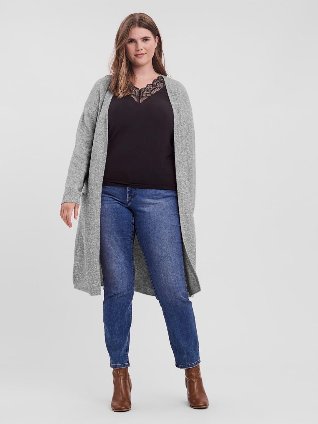 VERO MODA Female Strickjacke VMDOFFY Strickjacke XS Light Grey Melange, XS Light Grey Melange